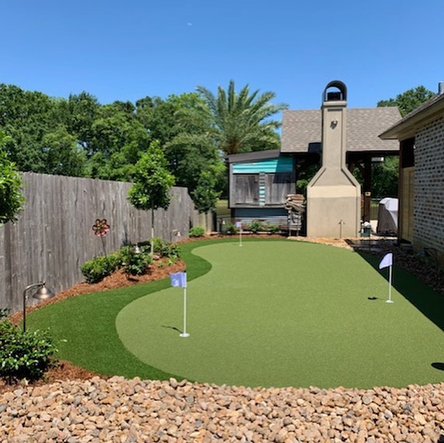 mini golf in backyard